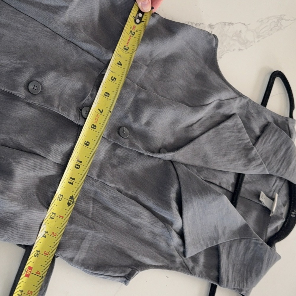 A New Day Gray Belted Button Front Midi Shirt Dress Women's Sz S - Picture 8 of 14